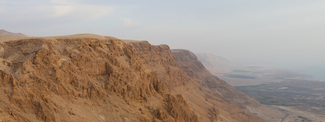The Judean Desert and ded sea panoramic view.