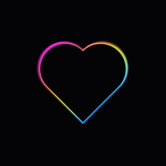 heart shaped light on dark background