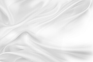 Fototapeta na wymiar Close-up of rippled white silk fabric lines