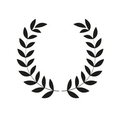 Laurel wreath. Award, achievement, victory. Vector illustration on a white background.