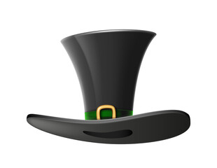 Black cylinder magician hat realistic template. Traditional wizard headdress for magic focus