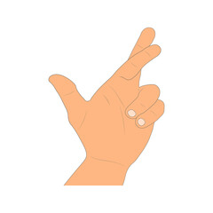 Drawing cartoon human arm isolated on white background. Drawn hand gesture. Art style - vector illustration