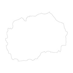 North Macedonia vector country map outline - obrazy, fototapety, plakaty