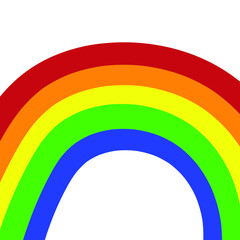 Rainbow arc shape, half circle, colorful striped pattern. Vector illustration.  Isolated vector sign symbol. Vector drawing.