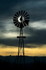 Sunrise Silhouette of a Windmill