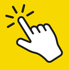 Obraz premium Touch screen finger tap gesture vector icon with editable line