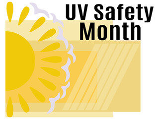 UV Safety Month, idea for a poster, banner, flyer or postcard