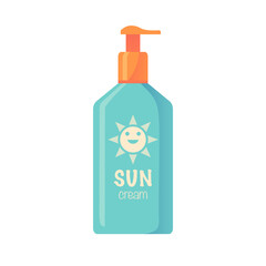 Isolated sunscreen, vector art of sunscreen tube