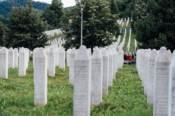 Women Mourning at Srebrenica Memorial Center,  Potočari Bosnia