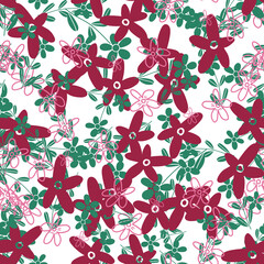 Fantasy messy freehand doodle floral shapes seamless pattern.  Infinity random abstract card, layout. Creative background. Textile, fabric, wrapping paper.