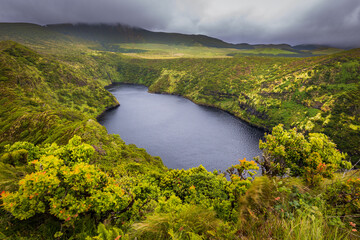 Lagoa Comprida in Flores island, Azores, Portugal