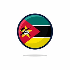 Mozambique Flag Icon. Mozambique Flag flat style isolated on a white background - stock vector.