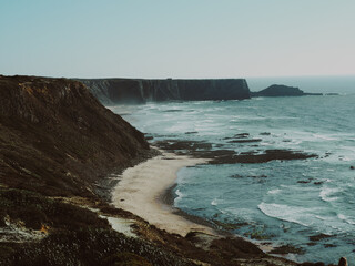 steep coast at the Atlantic Ocean 