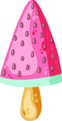 Cute ice cream icon in cartoon style vector illustration. For print and creative design