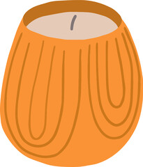 Scented candle icon for home fragrance, calming, mood. Vector illustration