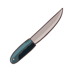 Steel knife for meat, fish and cauliflower steak vector