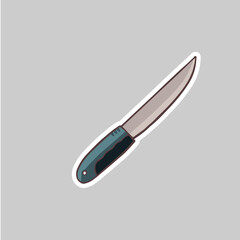 Steel knife for meat, fish and cauliflower steak vector
