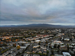 Blue Hour Clouds and Rain in California Suburbia 