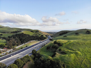 Aerial views from Highway 680 in Fremont CA