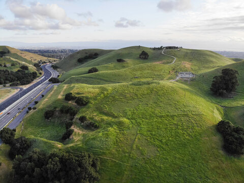 Aerial views from Highway 680 in Fremont CA
