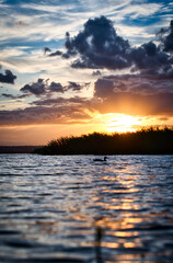 sunset over the lake