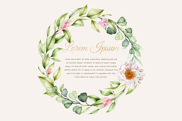 elegant floral and leaves wreath design