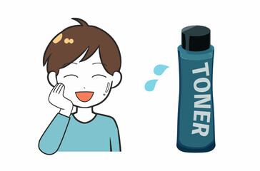 男の子　化粧水　使用　笑顔