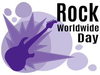 Rock Worldwide Day, idea for poster, banner, flyer or card