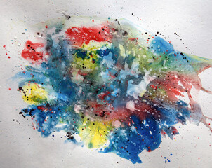 watercolor abstract background real paint stain art splash design artistic illustration
