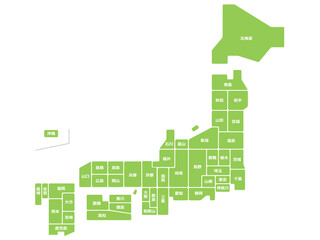 日本地図_県名あり_ベクターイラスト