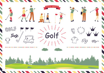 ゴルフを楽しむ人達