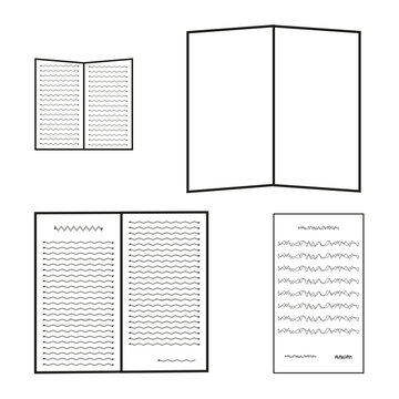 Books paper icons. Set for paper design. Vector illustration. Stock image.