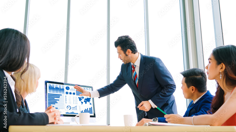 Poster business data dashboard analysis by ingenious computer software . investment application display bus