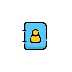 Phone book icon design vector. Contact icon