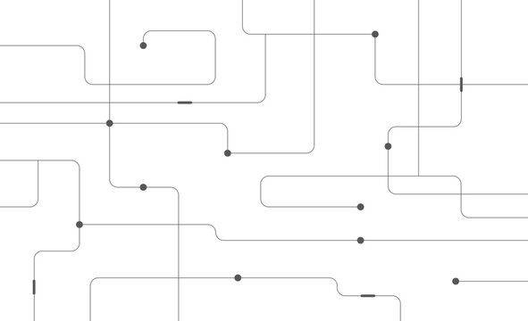 Simple network circuit board connected dots and lines background template. Technology blockchain linked global digital database graphic vector