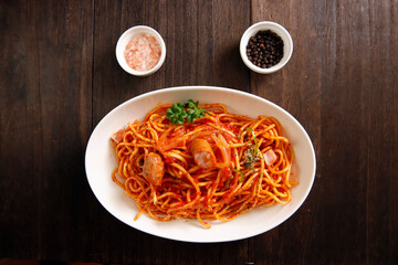 Japanese food Napolitan on the table
