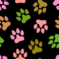 Animal seamless cat dog footprints pattern for wrapping paper and kids and clothes print and fabrics and hobbies