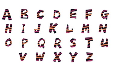 Fototapeta premium Alphabet set for cards and gifts and kids and kindergarten and stickers and hobbies