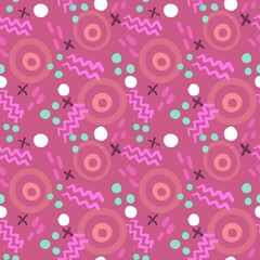 Abstract circle seamless cartoon objects pattern for clothes print and wrapping paper and notebooks