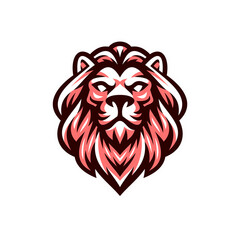 Lion head mascot logo illustration