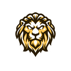 Lion head mascot logo illustration