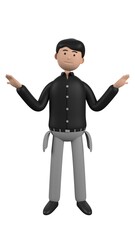 Character person illustration about person or employee dont have money at all or bankrupt. 3D illustration. 3D rendering.