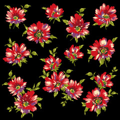 Abstract flower illustration material collection,