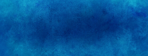 Blue paper background. Old vintage texture grunge design. Elegant dark blue center and light blue faded border. - 516247397