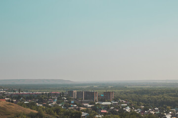 Beautiful landscape overlooking a small town
