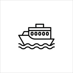 Ship icon vector. Shipping symbol. Container pictogram, flat vector sign isolated on white background.