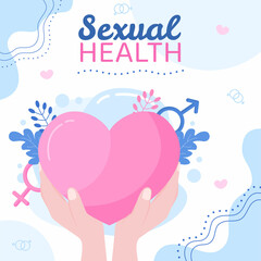 World Sexual Health Day Social Media Template Flat Cartoon Background Vector Illustration