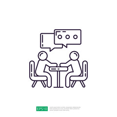 Businessman Discussion vector Icon Illustration