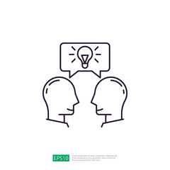 Brainstorming Discussion Vector Icon Illustration