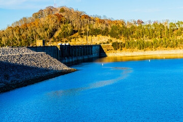 Center Hill Lake, created by Center Hill Dam (1948), is located in  Middle Tennessee near Smithville.